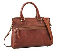 STILORD 'Corrine' Fashionable Leather Tote Bag for Women Shopping Bag Handbag with Compartments Ladies Shoulder Bag Medium Shopper Bag with Zip Real Leather, Colour:porto - cognac