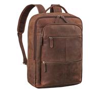 STILORD 'Coryo' 17 inch Laptop Backpack Leather | Large & Stylish | Business Backpack for Men and Women | Large Backpack for Work | Made of Genuine Leather, Colour:zamora - brown