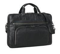 STILORD 'Cyrus' Vintage Laptop Bag 17 Inch Leather Men Large Business Bag Genuine Leather Shoulder Bag for Laptop 17.3 Inch Work Business Travel, Colour:black