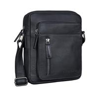 STILORD 'Dain' Small Leather Messenger Bag for Men - Vintage Crossbody Shoulder Satchel - Genuine Soft Leather Side Bag, Colour:black
