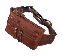 STILORD 'Damian' Large Leather Belt Bag Vintage Waist Bag for Men Women Modern Bum Bag Elegant Belt Pouch for Jogging Festival Travel Genuine Leather, Colour:Porto - Cognac