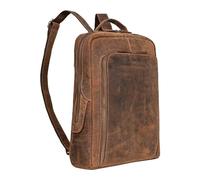 STILORD 'Daniele' Business Backpack Leather Men Women 13 Inch Laptop Backpack Leather Rucksack Large Mens Womens Travel Backpack Vintage Hand Luggage, Colour:Calais - Brown