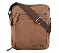 STILORD 'Darius' Mens Small Shoulder Bag in Genuine Leather Vintage Cross Body Bag Satchel with 3 Main Compartments Messenger Bag Small Purse for Men, Colour:austin - brown