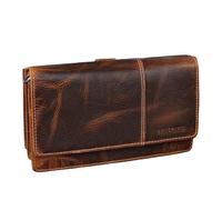 STILORD 'Darla' 3-in-1 Real Leather Purse for Women - Large Double Zip Wallet RFID Purses with 9 Card Slots Ladies Crossbody Cell Phone Shoulder Bag Genuine Leather, Colour:luino - Brown