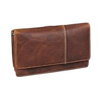 STILORD 'Darla' 3-in-1 Real Leather Purse for Women - Large Double Zip Wallet RFID Purses with 9 Card Slots Ladies Crossbody Cell Phone Shoulder Bag Genuine Leather, Colour:Salerno - Brown