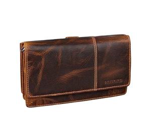 STILORD 'Darla' 3-in-1 Real Leather Purse for Women - Large Double Zip Wallet RFID Purses with 9 Card Slots Ladies Crossbody Cell Phone Shoulder Bag Genuine Leather, Colour:luino - Brown