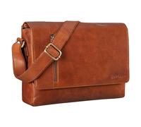 STILORD 'Davis' 13 Inch Leather Messenger Bag | Vintage Laptop Bag | Shoulder Bag for University, Office, Books | Genuine Leather, Colour:maraska - Brown