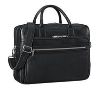 STILORD 'Dawson' Leather Briefcase Shoulder Bag with Laptop Compartment 15.6 Inch Vintage Office Bags DIN A4 Business Satchel Made of Genuine Leather, Colour:Black