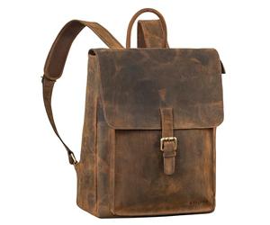 STILORD "Debbie" Vintage Womens Leather Backpack Large RAL Leather Rucksack with Laptop Compartment 15.6 Inch Multi Pocket Ladies Daypack Fashionable for Daily Use Work Colour:Colorado - Brown