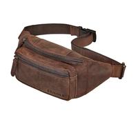 STILORD 'Devon' Vintage Leather Brown Bum Bag Men Multi Pocket Fanny Pack - Genuine Leather Money Belt Anti-Theft Bumbag - Mens Cross Body Bag for Travel & Festival