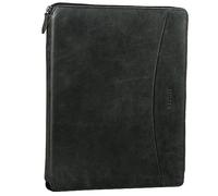 STILORD 'Dexter' Conference Folder Leather Portfolio A4 Vintage Business Map with Zip Portfolio Document Tablet Cover for 13,3 Inch MacBooks, Colour:Anthracite