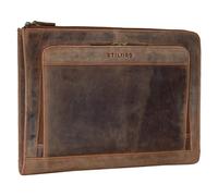 STILORD 'Dillon' Conference Folder Leather Vintage Business Case A4 Laptop Case13,3 Inch Notebook MacBook Case Bag Cover Briefcase Envelope Portfolio, Colour:Calais - Brown