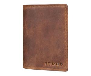 STILORD 'Dima' Real Leather Credit Card Holder for Men & Women RFID Blocking Wallet Multifunctional as Travel Wallet Passport Holder Car Document Wallet Genuine Leather, Colour:Middle Brown