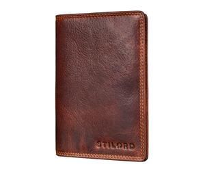 STILORD 'Dima' Real Leather Credit Card Holder for Men & Women RFID Blocking Wallet Multifunctional as Travel Wallet Passport Holder Car Document Wallet Genuine Leather, Colour:Kara - Cognac