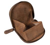 STILORD Dinero Real Leather Coin Purse Men - Small Pouch with Zip Mens Wallets for Cash and Coins Compact Zippered Coin Wallet Stylish Minimalist Money Organizer Colour:Middle Brown