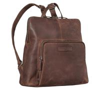 STILORD 'Dorothea' Small Leather Backpack Ladies Elegant Leather Daypack Small Daypack Vintage City Backpack Handbag Genuine Leather, Colour:sapelli - brown