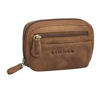 STILORD "Eason" Leather Key Case for Men with Multiple Compartments - Women’s Pouch Key Organizer Coin Wallet Key Holder - Genuine Leather Keychain with Money Pocket Colour:Middle Brown