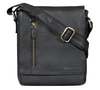 STILORD 'Easton' Flap Over Leather Bag Vintage Messenger Bag for 10,1 Inch Tablet Cross Body Shoulder Bag DIN A5 in Genuine Leather, Colour:Black
