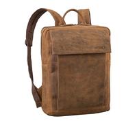 STILORD "Eliano" Large Leather Backpack Women and Men - 15-16 inch Laptop Backpack Elegant - Real Leather Rucksack Ideal as Travel Backpack with Trolley Strap Colour:Bergamo - Brown
