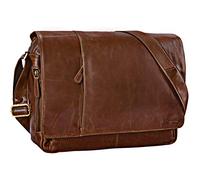 STILORD 'Elias' Vintage Messenger Bag Leather Shoulder Cross-Body Laptop Bag 15.6 inches MacBooks genuine Buff Leather, Colour:antique brown