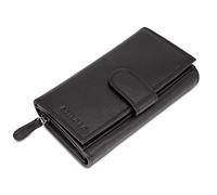STILORD 'Elisa' Genuine Leather Wallet for Women with 18 Card Slots, Large Clutch Purse with Coin Pocket and RFID Blocking in Black