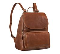 STILORD 'Ellie' Stylish Ladies Backpack in Genuine Leather Small Women's Rucksack Backpack Handbag ideal as Work Backpack or Daypack, Colour:sila - brown