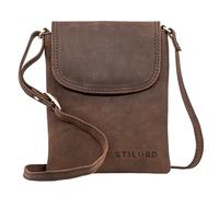 STILORD 'Ellis' Crossbody Phone Bag Leather Shoulder Bag Small Case for Smartphone and Purse Cross-Over Bag XS Genuine Vintage Leather, Colour:zamora - brown
