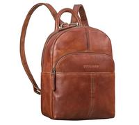 STILORD "Elva" Small Backpack Womens Genuine Leather Daypack Women - Spacious Ladies Rucksack 11 Inch Tablet - Ideal Anti-Theft Back Pack with Many Compartments Colour:Brandy - Cognac