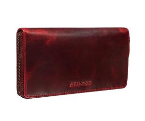 STILORD "Emilia" Elegant Leather Wallet for Women with RFID and NFC Protection Horizontal Billfold Timeless and Classic Design Genuine Leather Gift Box Colour:Kara - red