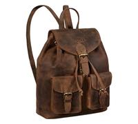 STILORD 'Ezra' Daypack Rucksack Leather Backpack Large Vintage Bag Ideal as Laptop Backpack School College Bag DIN A4 Travel Backpack Genuine Leather, Colour:Middle Brown