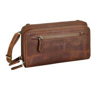 STILORD 'Fara' Vintage Mobile Phone Bag with Purse to Shoulder Ladies Leather Shoulder Bag Small Real Leather Purse Retro Wallet Ladies, Colour:middle brown