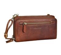 STILORD 'Fara' Vintage Mobile Phone Bag with Purse to Shoulder Ladies Leather Shoulder Bag Small Real Leather Purse Retro Wallet Ladies, Colour:kara - cognac