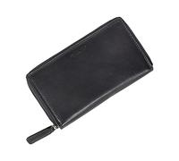 STILORD 'Faye' Women's Wallet Leather, RFID Protected, 10 Card Slots, 16 Compartments, Bi-Fold, Zipper Closure, Colour:Black