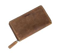 STILORD 'Faye' Women's Wallet Leather, RFID Protected, 10 Card Slots, 16 Compartments, Bi-Fold, Zipper Closure, Colour:Bergamo - Brown