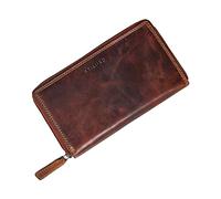 STILORD 'Faye' Women's Wallet Leather, RFID Protected, 10 Card Slots, 16 Compartments, Bi-Fold, Zipper Closure, Colour:Salerno - Brown