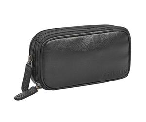 STILORD "Fiore" Leather Pencil Case Vintage with Zip Pencil Holder Pencil Pouch School Uni Genuine Leather Cosmetic Bag for Women and Men Colour:Black