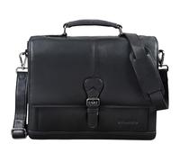 STILORD 'Francis' Small Leather Briefcase Men DIN A4 Slim Portfolio Document Folder Genuine Cowhide Leather, Colour:Black