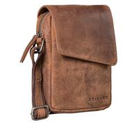 STILORD 'Fridolin' Small Leather Shoulder Bag, Men and Women Vintage Leather Bag, Elegant Handbag, Evening Bag, Colour:oak - brown