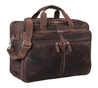 STILORD 'Gigantus' XXL Briefcase Leather Laptop Bag 17.3 inch to 19 inch Geuine Cowhide Leather, Colour:Zamora - Brown