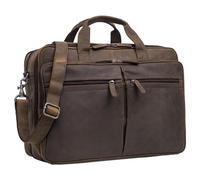 STILORD 'Gigantus' XXL Briefcase Leather Laptop Bag 17.3 inch to 19 inch Geuine Cowhide Leather, Colour:Colorado - Brown