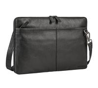 STILORD "Graham Slim Leather Laptop Bag Case with Strap 15.6 inch Business Briefcase Messenger Bag Real Leather Computer Sleeve Large Satchel Men Women for Work Business Colour:black