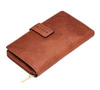 STILORD 'Greta' Vintage Leather Purse Wallet with Flower Embossment with Coin Storage 13 EC-Cards Horizontal Cow Hide Leather, Colour:Brandy - Brown