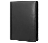 STILORD 'Gus' Leather Conference Folder A4 Portfolio with Clipboard Vintage Document Organizer Large Genuine Leather Business Clip Board with Pen Holder, Colour:Black