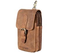 STILORD "Harper" Phone Belt Pouch Leather Vintage Small Waist Bag for Men and Women Hip Bag Bum Bag Ideal as Travel Bag Running Belt Genuine Leather Colour:Torino - Brown
