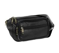 STILORD High Quality Belt Bag Waist Bag Made from Genuine Leather, Black