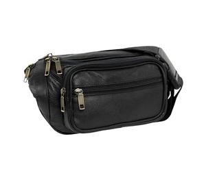 STILORD High Quality Belt Bag Waist Bag Made from Genuine Leather, Black