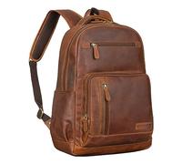 STILORD 'Hubertus' Leather Backpack Women and Men Vintage Laptop Backpack 15,6 inch School Backpack Leather Daypacks Teacher Bag, Colour:Cognac-Brown