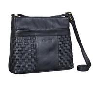STILORD 'Ida' Braided Handbag Leather Women Vintage Shoulder Bag for Women Braided Shoulder Bag for Leisure Going Out City Party Genuine Leather, Colour:black
