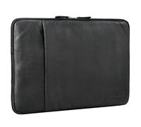 STILORD 'Ino' 15.6 Inch Laptop Case Leather Laptop Bag Women Slim Briefcase for Men Vintage A4 Document Bag Protective Sleeve from Real Leather, Colour:black