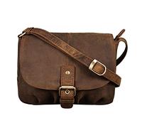 STILORD 'Iris' Leather Handbag Ladies Small Vintage Shoulder bag for Going Out Classic Evening Bag Tote Genuine Leather, Colour:middle brown